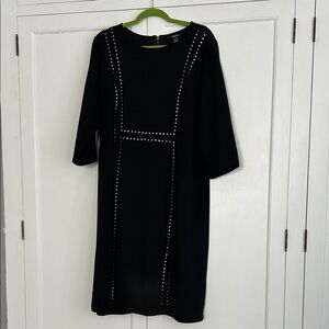 Dennis Basso Black Dress with Silver Rivets